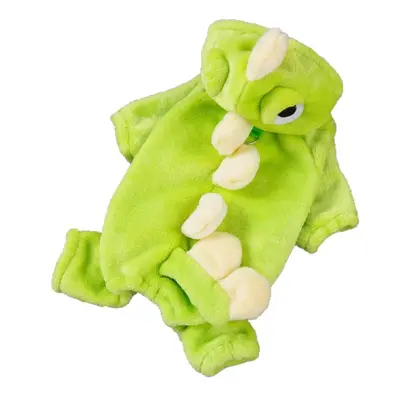Winter Warm Flannel Dinosaur Jumpsuit Dog Clothes for Small Breeds