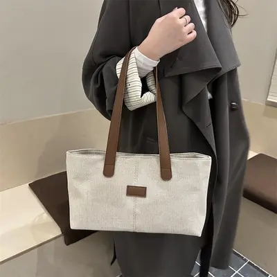 Large Capacity Women's Canvas Single Shoulder Bag, 2025 Model - 3