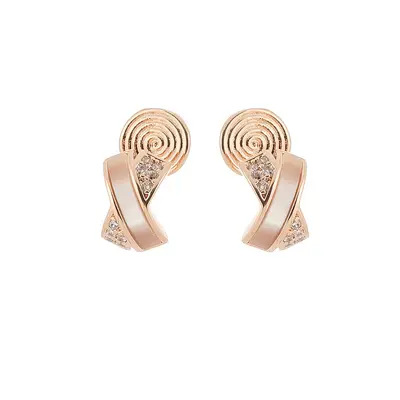 EH1652 crossover shell ear clips, zircon, non-pierced