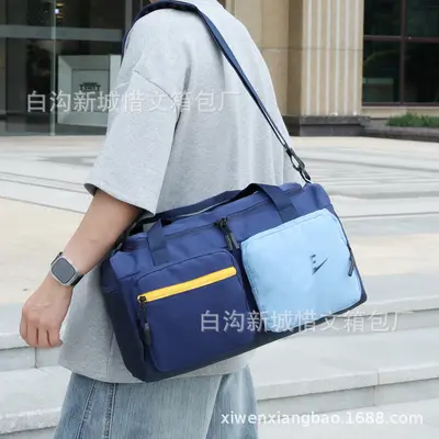 Contrast-color sports bag, lightweight, large-capacity travel luggage - 1