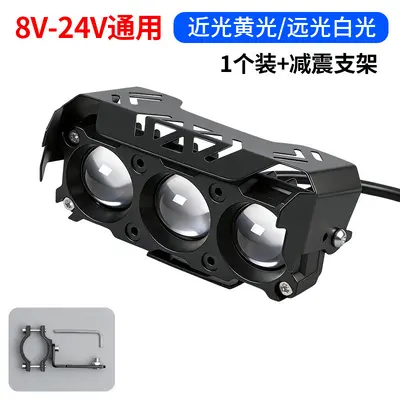 Motorcycle and E-Scooter LED Spotlight, High and Low Beam - 13