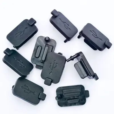 2-in-1 Type-C silicone plug USB dust cap female connector rubber