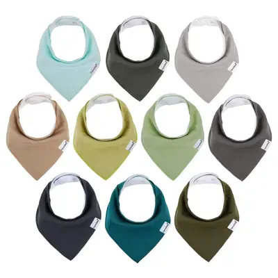 Baby drool towel, double-layer triangle with snap buttons