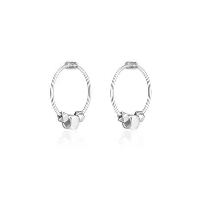 999 pure silver stud earrings for women, niche design