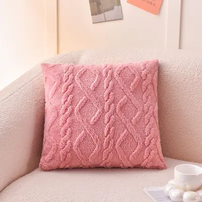 Instagram style plush pillow cover jacquard geometric pattern cushion cover/sofa living room backrest pillow cover headboard square pillow cover - 9
