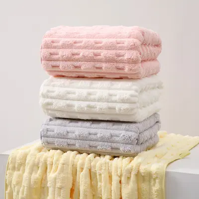 Bamboo velvet bath towel set 3-piece quick-drying - 4