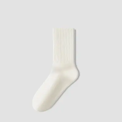 Damensocken reine Baumwolle Frühlings- und Herbstmodell Mittellange Socken Geruchsschutz Schweiß absorbierend Knochenloses Lauf- und Sportbaumwollsocken Weiß lange Socken - 8