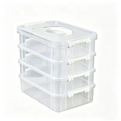 Transparent Stackable Jewelry Storage Box for Cosmetics and Accessories - 7