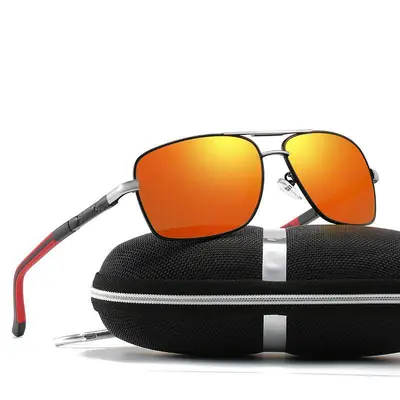 Herren-Polarisationssonnenbrille, eckige Form, farbige Beschichtung, Modell 8724 - 5