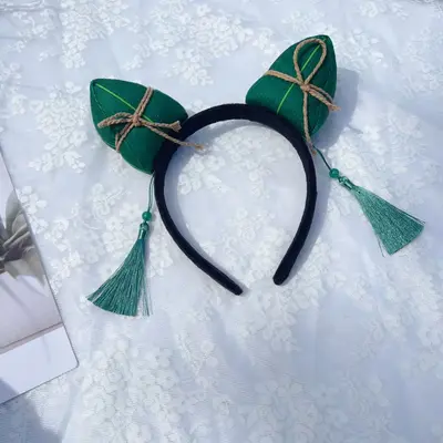 Cute Green Artificial Zongzi Headband for Women - 7