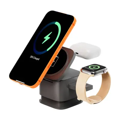 3-in-1 Wireless Charger 15W magnetisch für Smartphone, Uhr, Ohrhörer