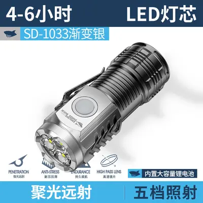 Outdoor Mini Flashlight with 3 Brightness Levels and Pen Clip - 11