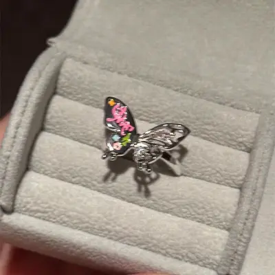 3D butterfly ring double-layer hollow - 7