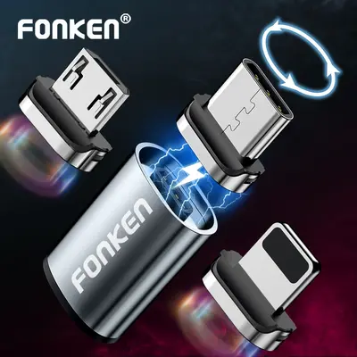 Cross-Border New Type-C Magnetic Charging Adapter 3A Fast Charge Magnetic Converter Three-in-One Magnetic Connector Best Seller - 1
