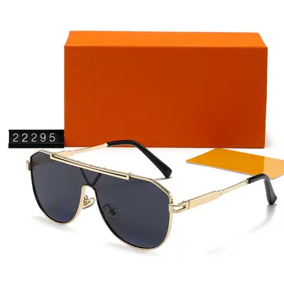Metal One-Piece Unisex Sunglasses, Retro Women's and Men's Style, Model 22295 - 7