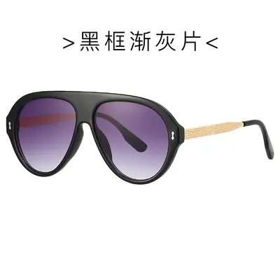 Retro Large Frame Aviator Sunglasses 9093, UV400 Protection - 8