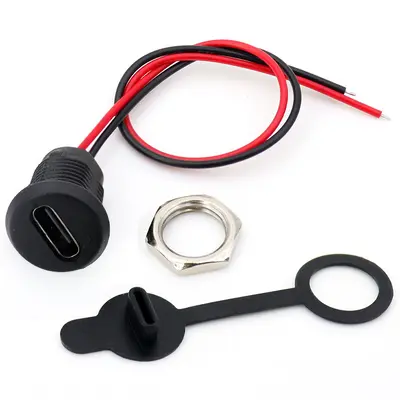 USB Type-C Waterproof Female Connector, TPC2P Fast Charging