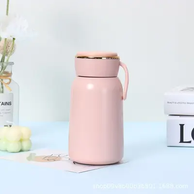 300 ml mini paslanmaz çelik termos bardak, 316 çelik, taşıma halkalı - 10