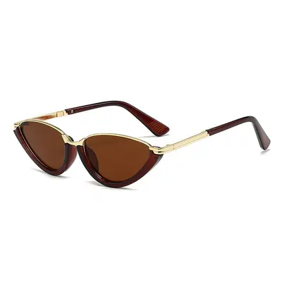 Retro Cat-Eye Half-Frame Sunglasses for Women, Y2K Style - 5