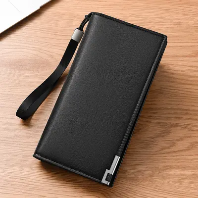 Large Capacity Long Zipper Men's Wallet with Coin Pocket - 6