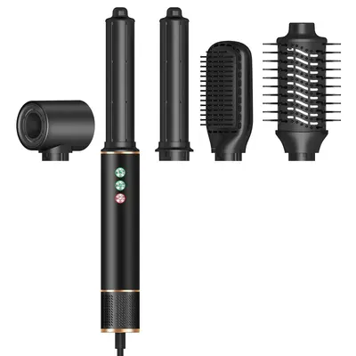 5-in-1 Brushless Negative Ion Hot Air Styler Hair Dryer Brush Curling Iron - 2