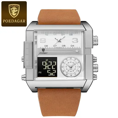POEDAGAR 997 Herren-Digitaluhr Doppeldisplay - 10