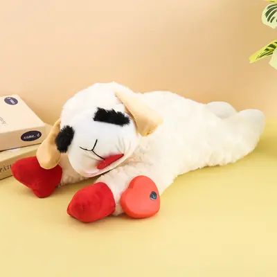 Süper Yumuşak Peluş Koyun ve Köpek Sesli Evcil Hayvan Oyuncağı