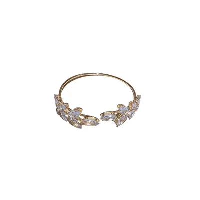 Mehrschichtiges elastisches Strass-Armband, Roségold