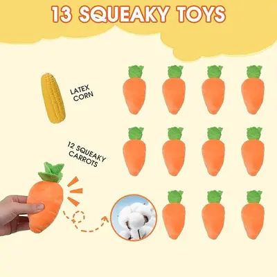 Plush Dog Toy with Squeaker, for Chewing, Relaxation and Food Hiding - 5