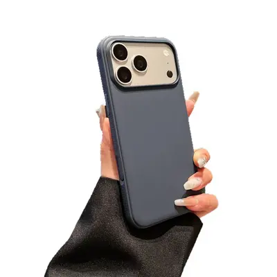 Deri desenli manyetik telefon kılıfı, Apple 17 Pro için kaymaz yumuşak kılıf
