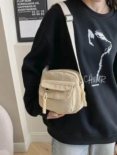 Women's Corduroy Crossbody Shoulder Bag, Spring 2026