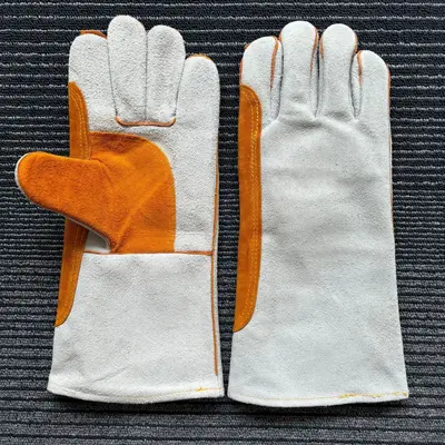 Double-Layer Leather Welding Gloves, Wear-Resistant, Long Cuff - 8