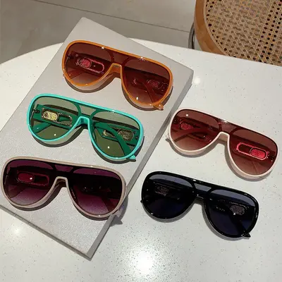 Retro-Sonnenbrille mit UV-Schutz, schlichtes Unisex-Design - 5