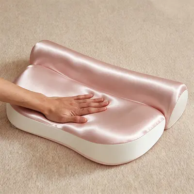 Memory foam pillow with slow rebound and cervical support