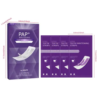 PAP Lila Zahnaufhellungsstreifen, 14 Paar - 3