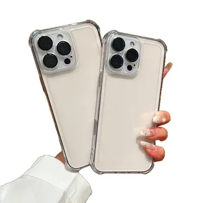 Apple 14 Pro Max air cushion transparent case with lens film