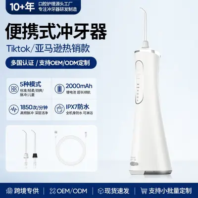 跨境爆款便携式电动冲牙器家用大水箱口腔冲洗器水牙线洗牙器贴牌