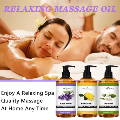 Plant Lavender Aromatherapy Body Bath and Massage Oil, Essential Oil with Ginger and Cocon