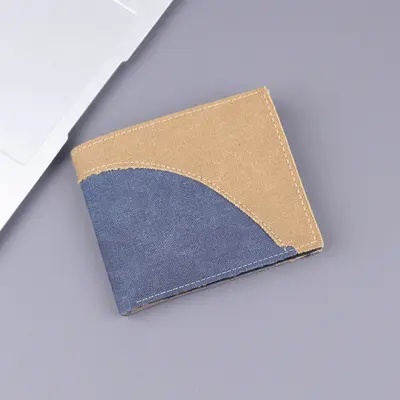 Kurze Herrenbrieftasche aus Jeansstoff mit 9 Kartenfächern - 9