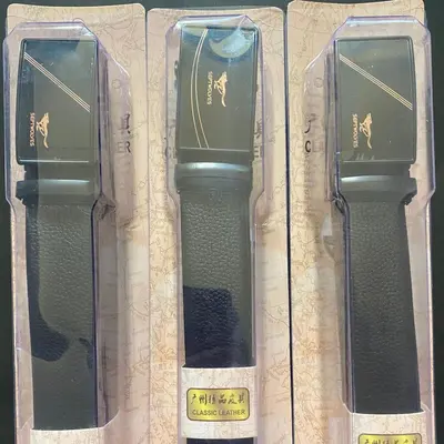 Playboy boxed display leather belt wholesale men's automatic buckle belt plastic box belt street stall business belt for men