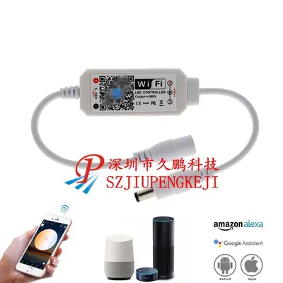 WiFi tek renkli LED şerit dimmer kontrol cihazı, Alexa sesli kontrol uyumlu