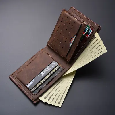 Herren-Lederbrieftasche, multifunktional, kurz - 4
