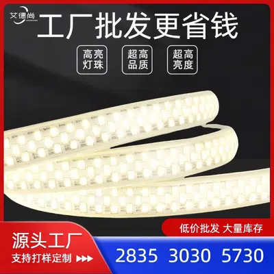 LED ışık şeridi 2835 yumuşak ışık şeridi 5730 ışık şeridi 220v yüksek voltaj süper parlak dış mekan su geçirmez toptan mühendislik aydınlatması