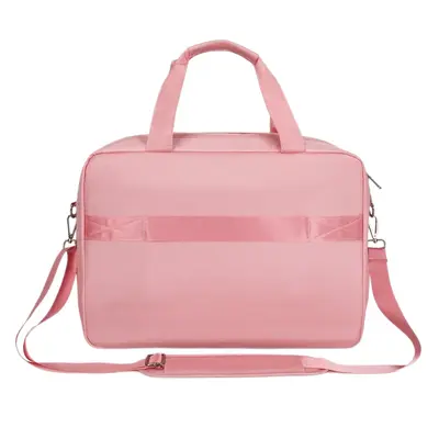 Pembe İş Tipi Taşınabilir Laptop Çantası, Büyük Hacim, Su Geçirmez Naylon