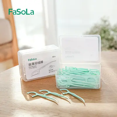 FaSoLa Zahnseide-Sticks, ultrafein, 50 Stück Familienpackung - 1
