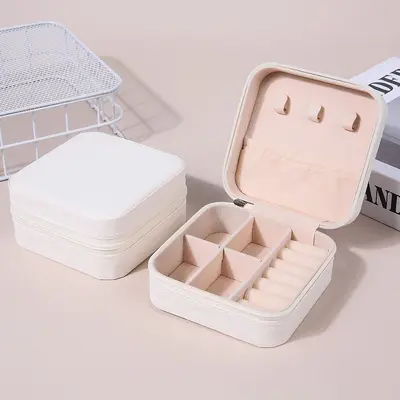 Portable jewelry box for earrings, necklaces, rings, storage box, small and elegant home accessories, best-selling model - 8