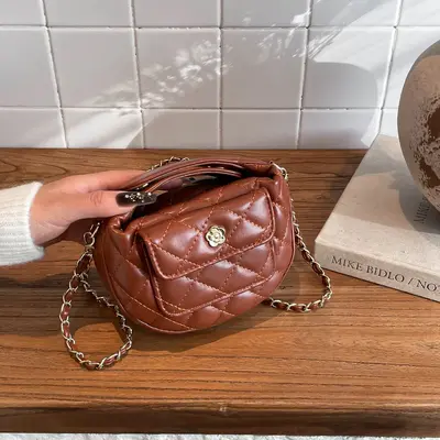 Women's PU Handbag with Diamond Quilted Pattern, Single Shoulder Crossbody Bag 2025 - 1