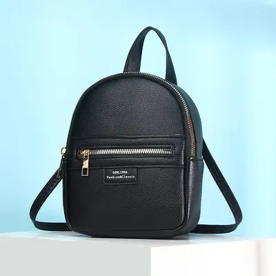 Senlina Women's Backpack, PU Leather Litchi Pattern - 9