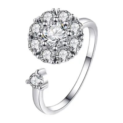 Rotating ring for women with rhinestones - 5