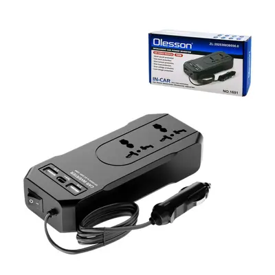 150W Kfz-Wechselrichter 12V auf 220V mit USB-Schnellladung und Type-C